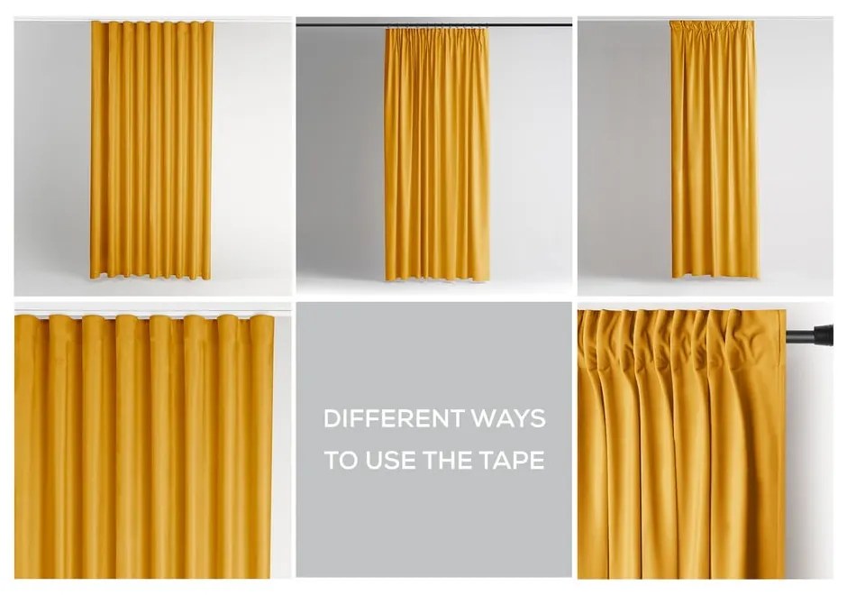 Жълто затъмняващо перде 140x270 cm Pleat – Restilo