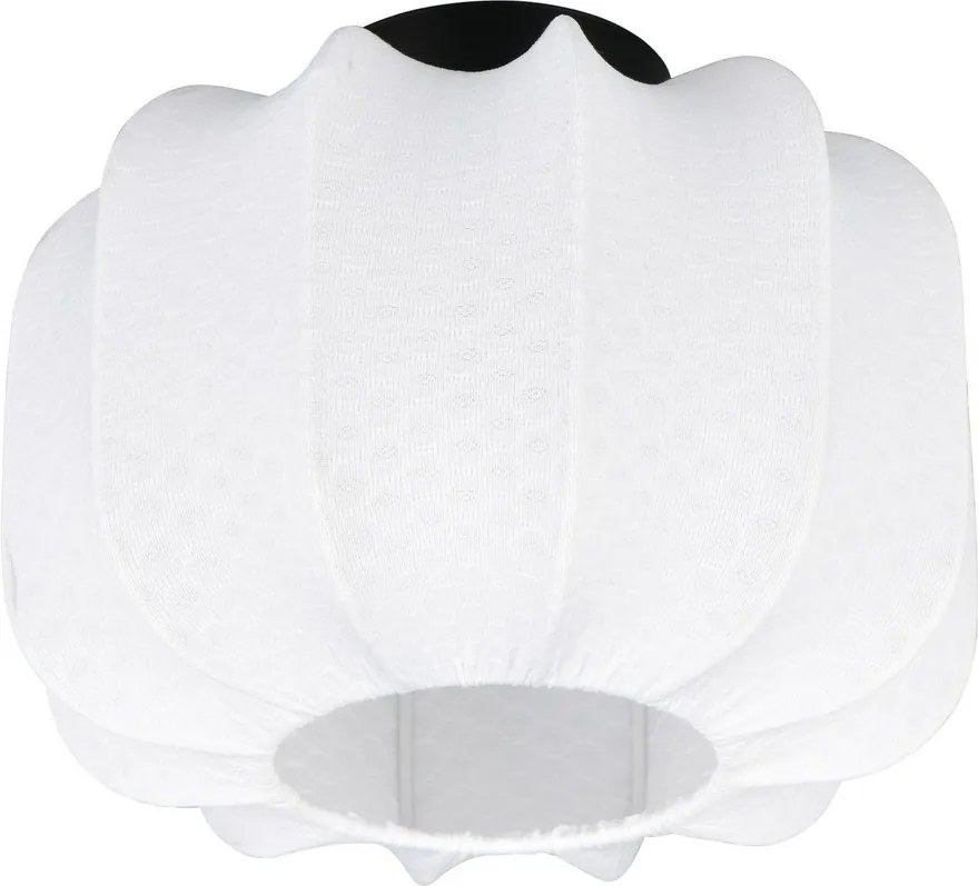 Бяло метално осветително тяло за таван с текстилен абажур ø 25 cm Madleine – Reality