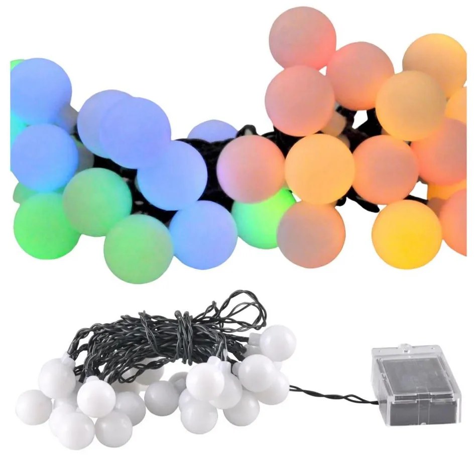 LED RGB соларна верига PARTY 30xLED/1,2V 400 mAh 3,9 m IP44