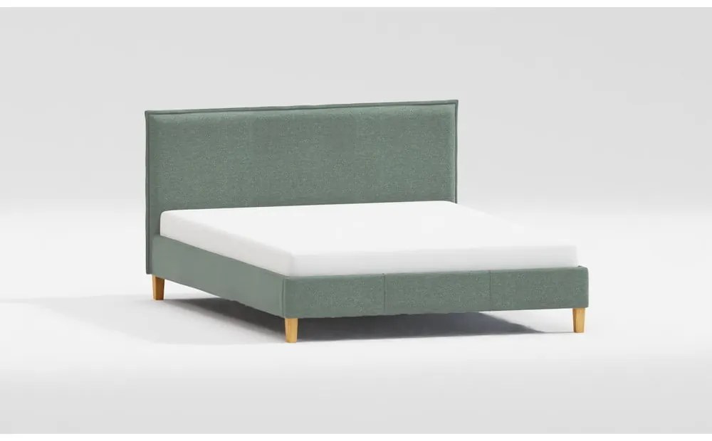 Зелено двойно тапицирано легло с включена подматрачна рамка 160x200 cm Tina – Ropez