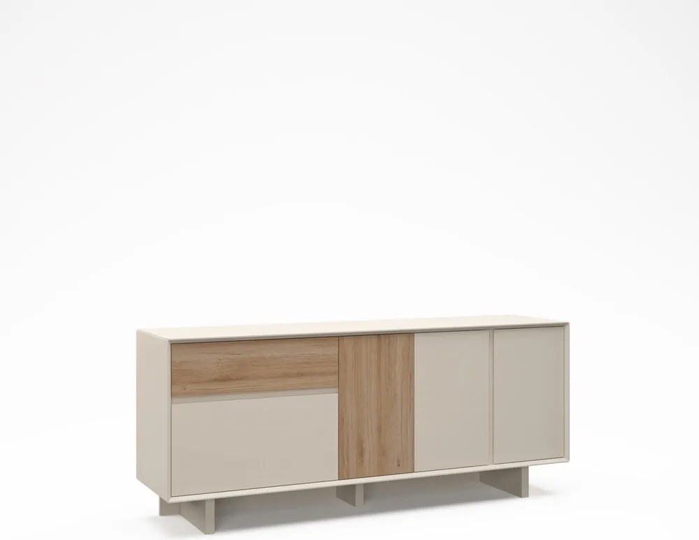 Скрин от дъбов декор В бежов и естествен цвят 180x76x45 cm Carpi – Marckeric