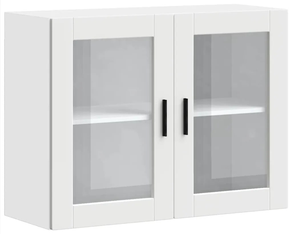 854087 vidaXL Кухненски стенен шкаф със стъклена врата "Porto" бял