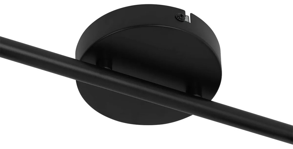 Таванен прожектор черен с опушено стъкло 2-светлина регулируем - Laura