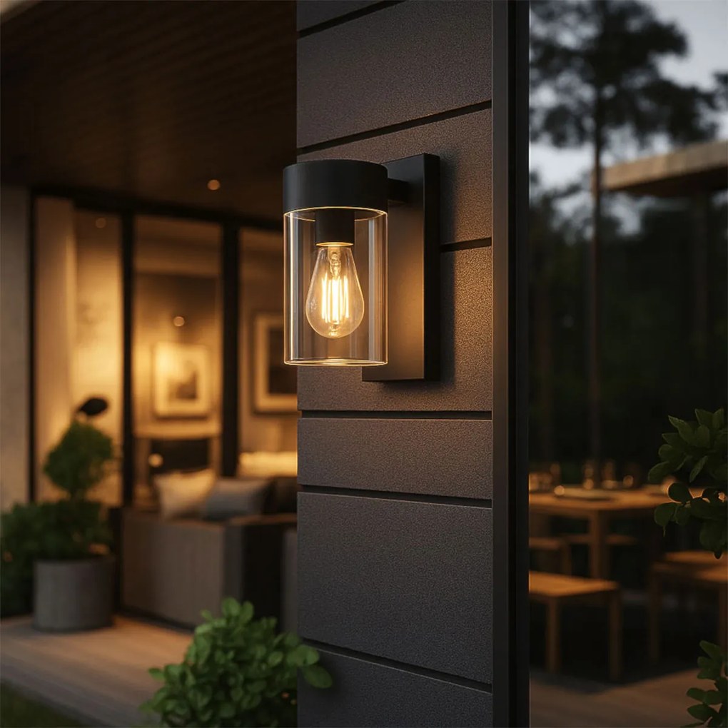 Модерна външна стенна лампа от неръждаема стомана черна IP44 - Jarra