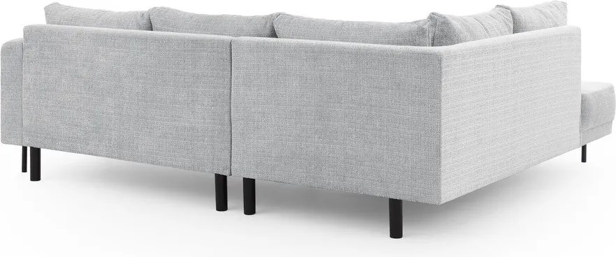 Светлосив шенилов ъглов диван (ляв ъгъл/L форма) Mauris – Ropez