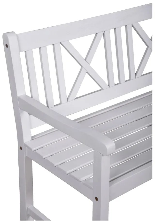 Бяла градинска пейка от масивно дърво Malmö – Garden Pleasure