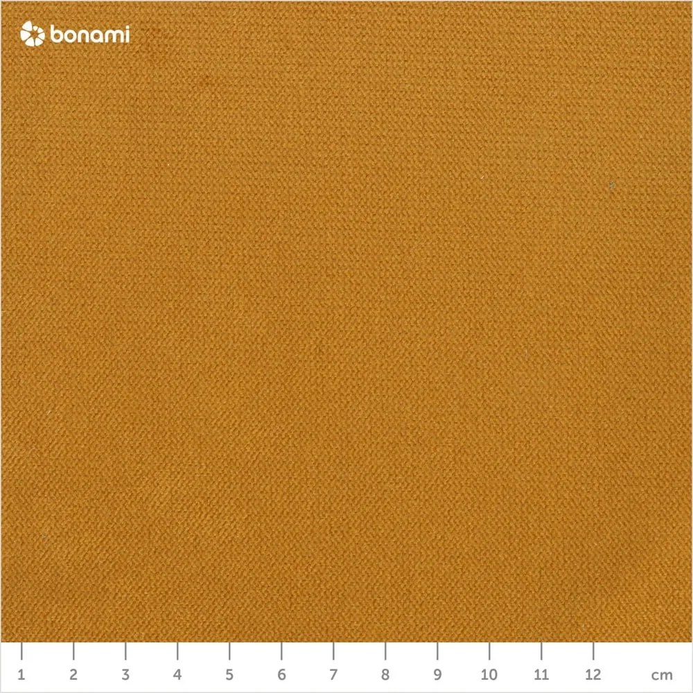 Ъглов разтегателен диван от кадифе в горчично жълто, десен ъгъл Lofty Lilly - Miuform