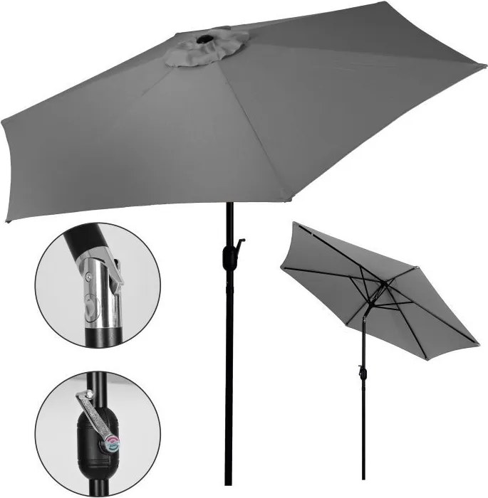 Градински чадър 270 см с наклон Бежово