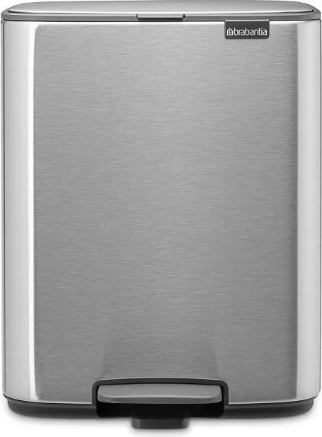 Кош за боклук Brabantia Bo Pedal 1010143, 12 л, Леко затваряне, Противоплъзгаща основа, Устойчив на пръстови отпечатъци, Инокс/Мат