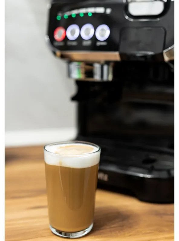 Еспресо машина за мляно кафе и капсули 8 в 1 Oliver Voltz OV51171L8M, 2672W, 2 л, 5 адаптера, 19 bar, Вградена кафемелачка, Черен