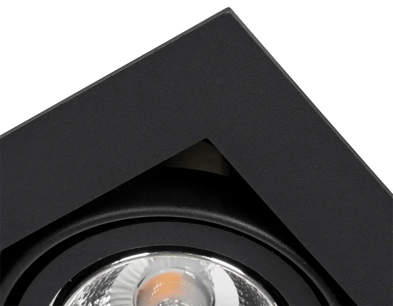 Комплект от 6 модерни вградени прожектора черни регулируеми - Oneon 70