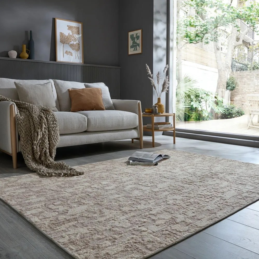Сиво-бежов килим подходящ за пране 116x170 cm Connely – Flair Rugs