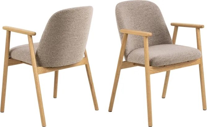 РОДЭРИЦ Ляттэ Бэигэ (тъкан Монза 60)/рамка от лакиран дъб - ДЪРВЕН СТОЛ БУКЛЕ РЕТРО