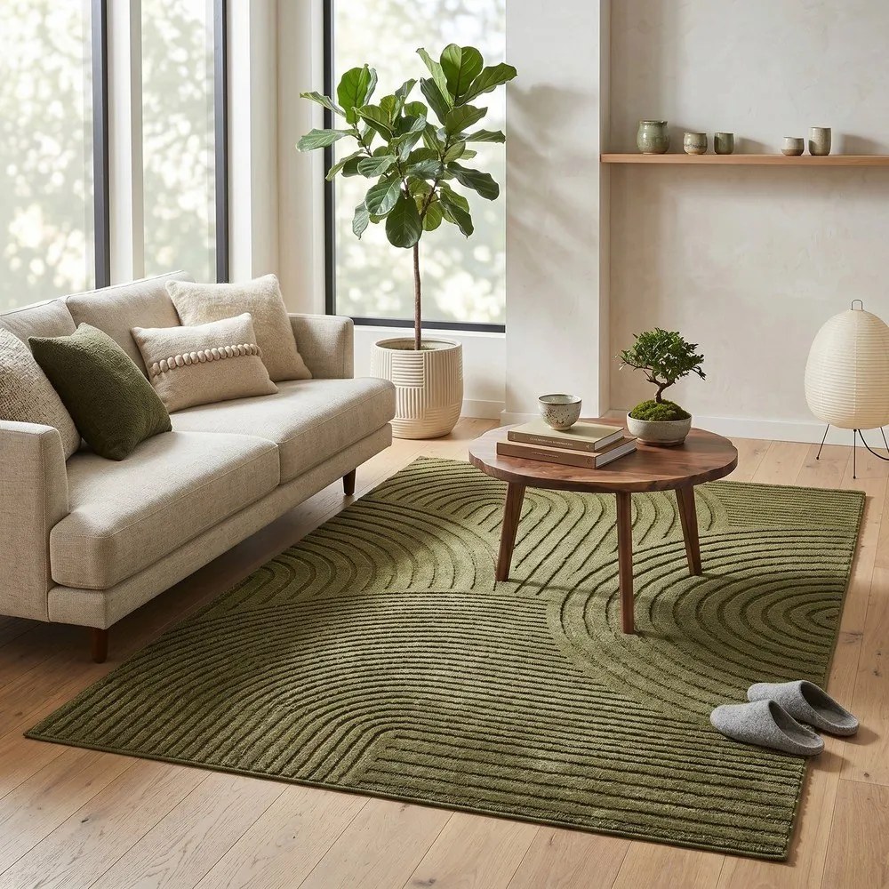Тъмнозелен килим 160x230 cm Whirl – ESTE