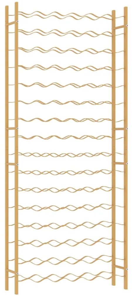 340915 vidaXL Стойка за вино за 96 бутилки, златиста, метална