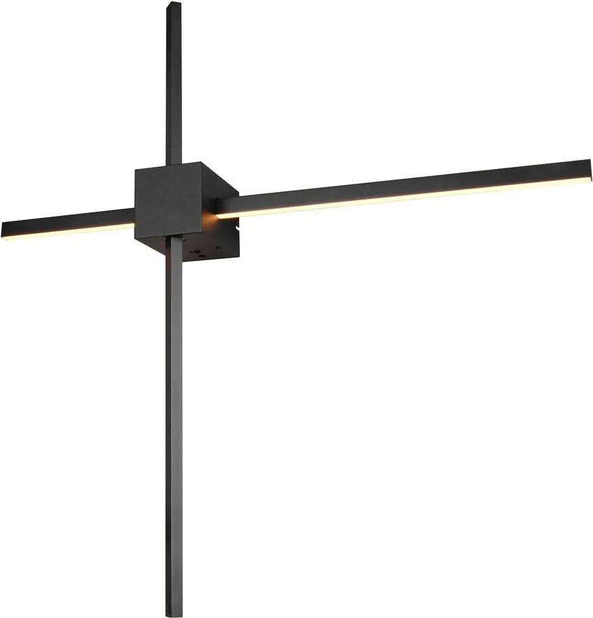 Матово черно LED затъмняваща се стенна лампа Cassino – Trio