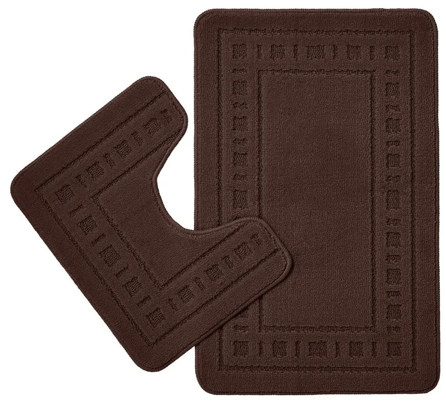 Тъмнокафяви килими за баня в комплект от 2 бр. WC 50x80 cm Armoni – Catherine Lansfield