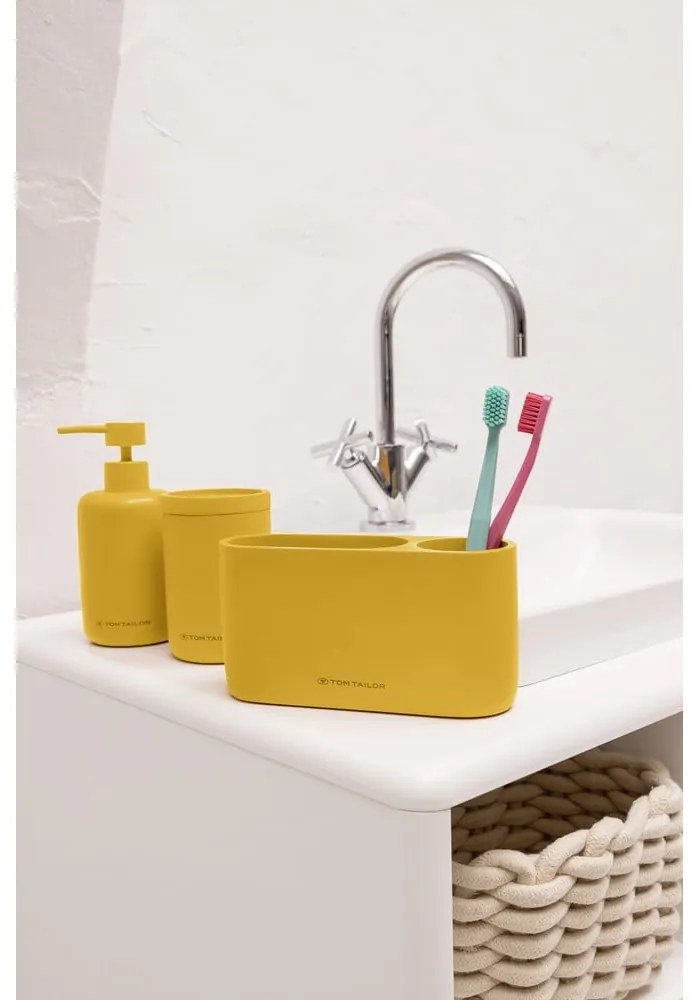 Чаша за четки за зъби от полиресин в цвят горчица Tom Tailor T-Color Bath – Wenko