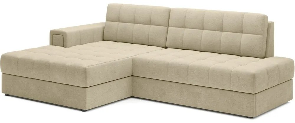 Светлокафяв кадифен сгъваем ъглов диван (ляв ъгъл) Blezalt – ELTAP