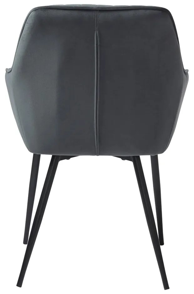 Сиви тапицирани трапезни столове в комплект с подлакътници 2 бр. Nolan Stripe – Unique Furniture