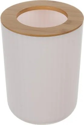 Комплект аксесоари за баня Ruhhy 24635 – 6 елемента с бамбукови детайли, бял цвят