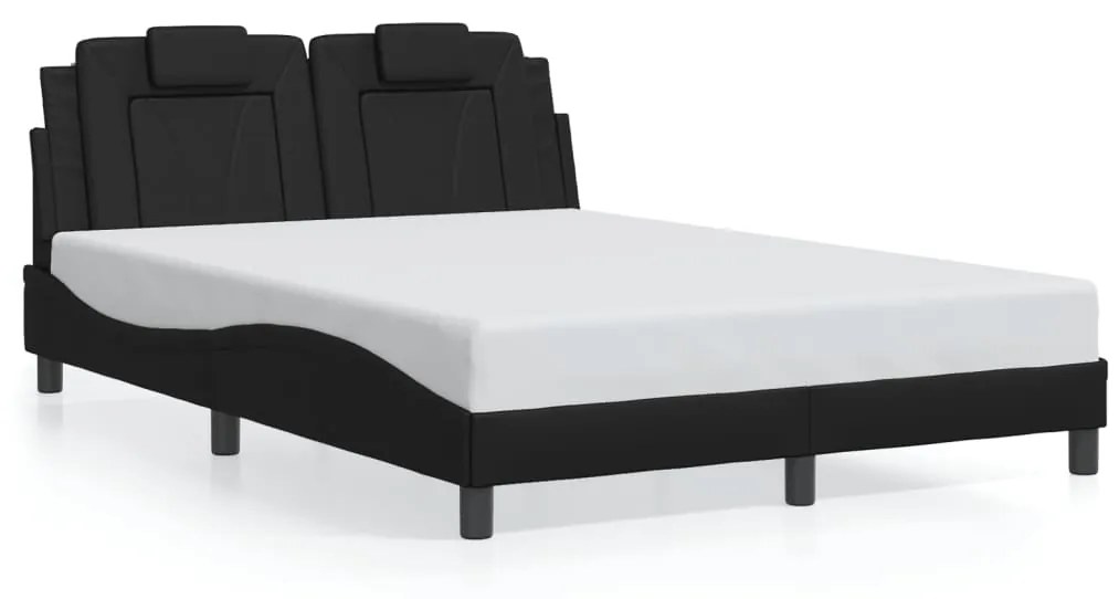 3208082 vidaXL Рамка за легло Viana без матрак, черна, 120x200 см, изкуствена кожа