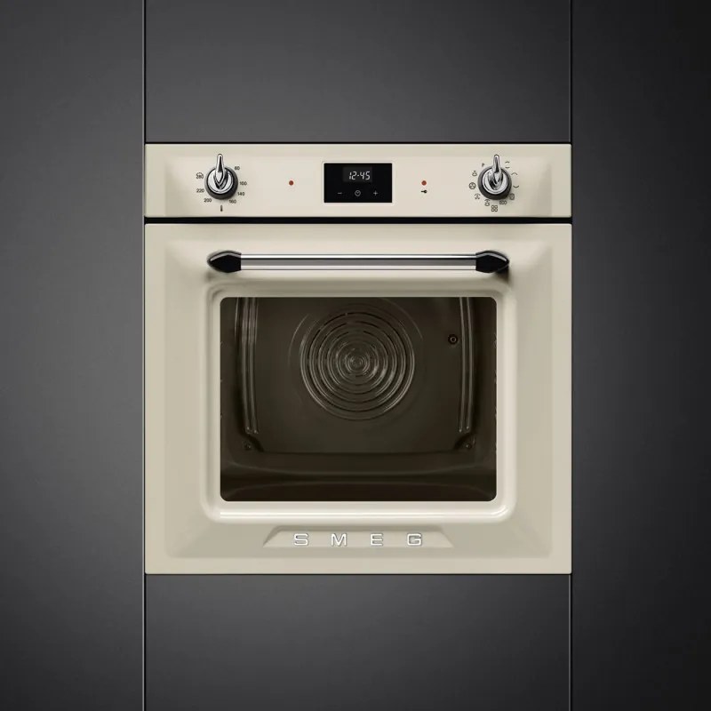 Фурна за вграждане Smeg SOP6900TP, 3000W, 68 л, Клас A, 9 функции и 5 нива на готвене, Самопочистване, Таймер, 30-280C, Крема