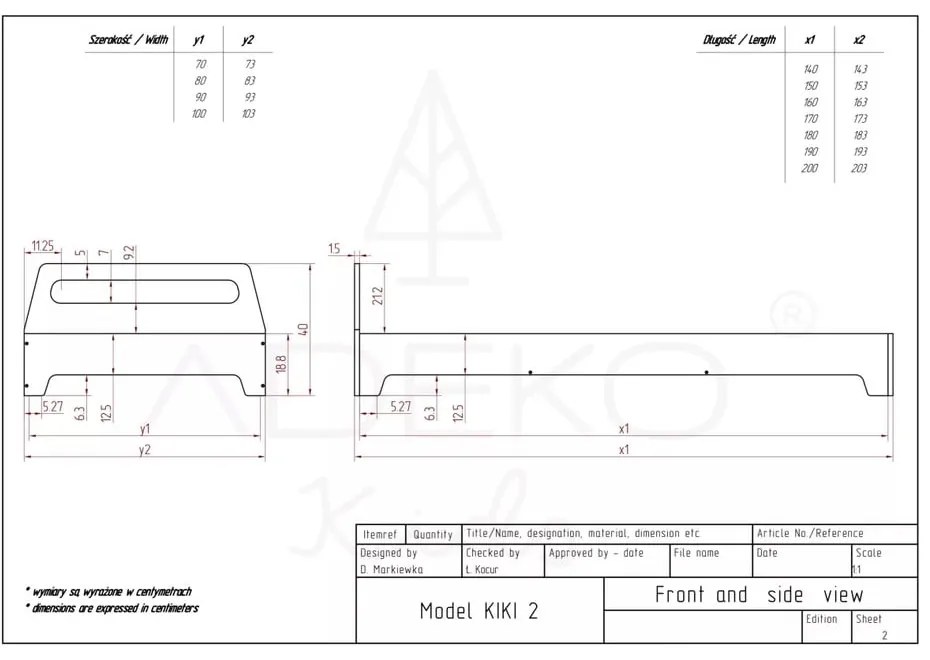 Детско легло 90x190 cm Kiki 2 - Adeko