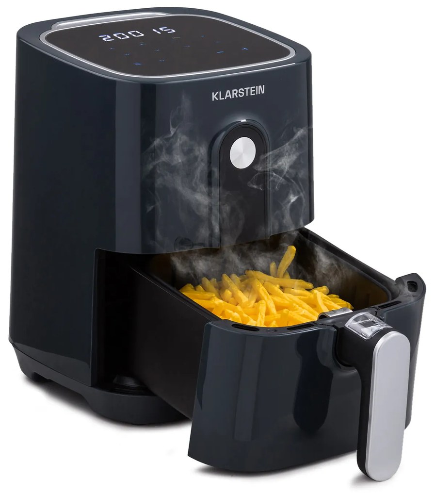 Klarstein Crisp-Pro, фритюрник с горещ въздух, 1400W, 2,8 литра, 8 програми, таймер, неръждаема стомана
