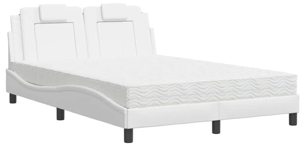 3208797 vidaXL Легло Viana без матрак, бяло, 140x200 см, изкуствена кожа