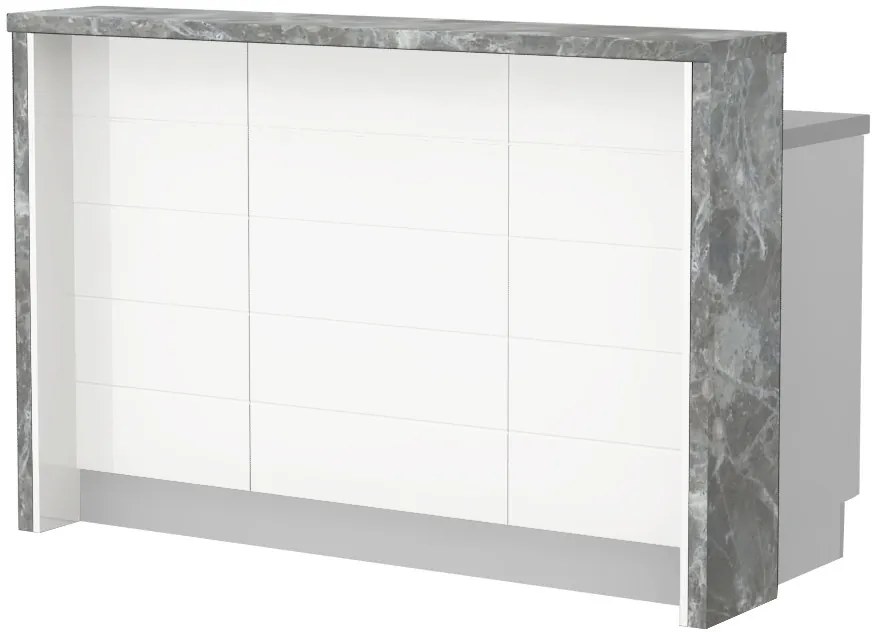 Островна кухненска пейка Hudson-Length: 150 cm.-White-Siena Marble