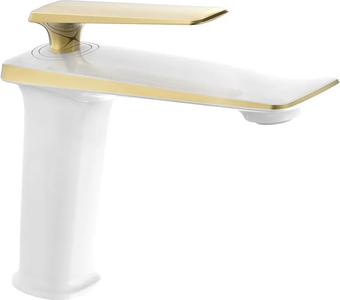 Mexen Purus смесител за мивка, бял/златен - 745800-25