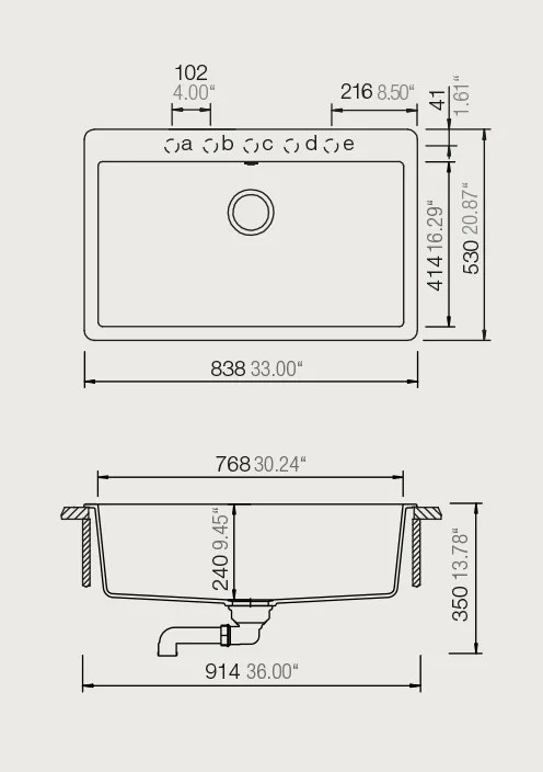 Мивка Schock Mono Cristadur 15090-Leuko