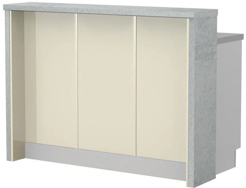 Островна кухненска пейка Modena-Length: 150 cm.-Beige-Chromix Silver