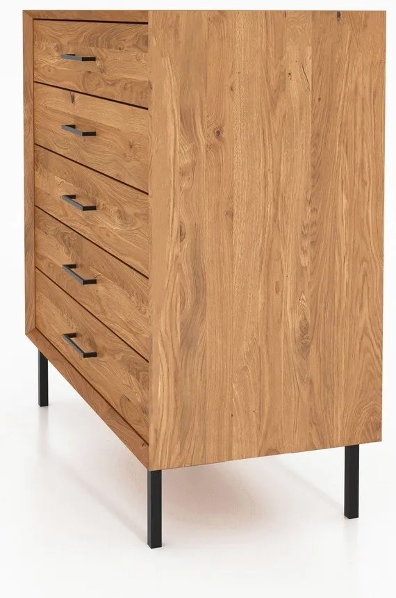 Висок скрин от дъбова дървесина в естествен цвят 97x95 cm Abies - The Beds