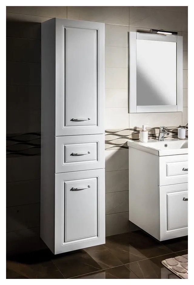 Бял шкаф за баня 40x184 cm Favolo – Sapho