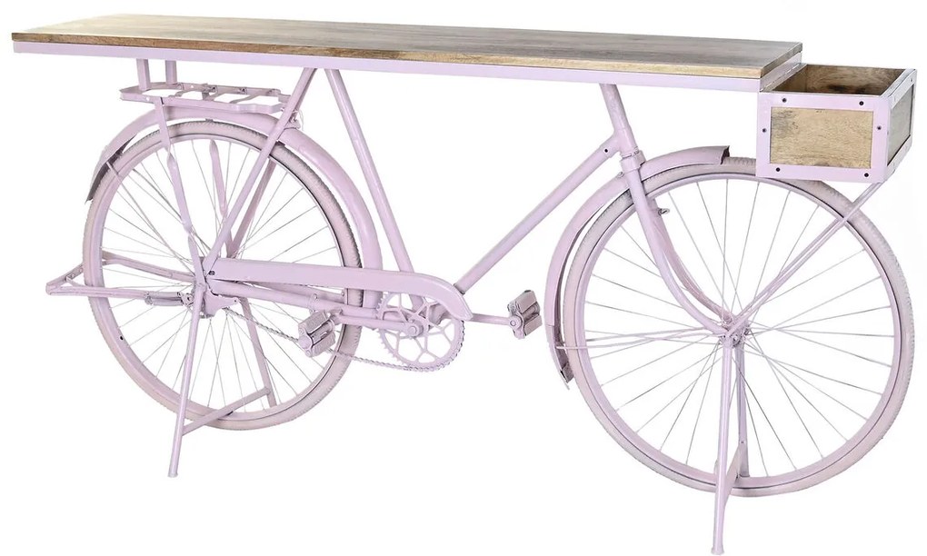 Конзола DKD Home Decor Колело 180 x 41 x 94 cm Светло розово Желязо Дърво манго