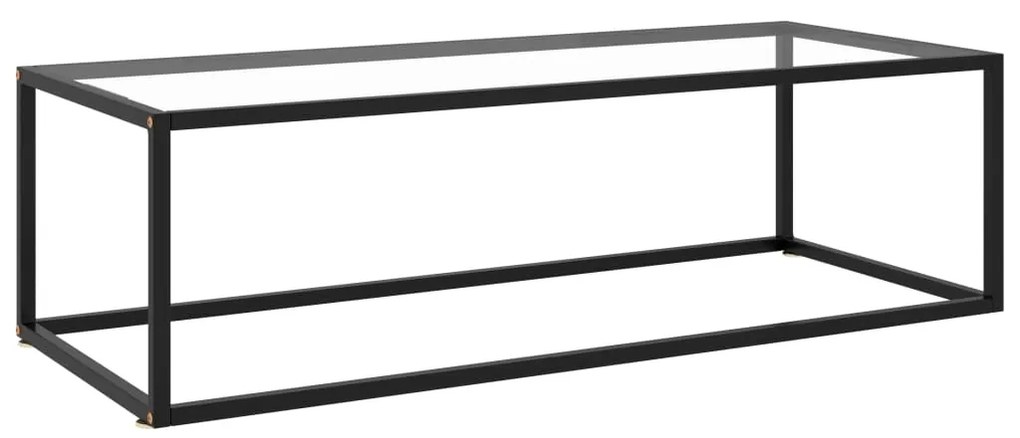 322883 vidaXL Кафе маса, черна, със закалено стъкло, 120x60x35 см