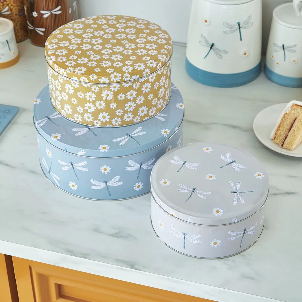 Стоманени кутии в комплект 3 бр. за торти English Meadow – Cooksmart ®