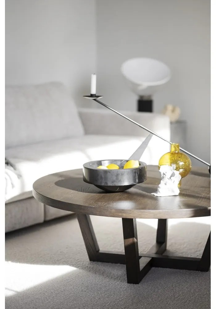 Тъмнокафява кръгла масичка за кафе от декор от дъб ø 110 cm Boxford – Rowico