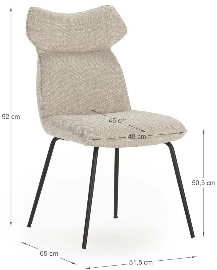 Бежови трапезни столове в комплект 2 бр. Dara – Marckeric