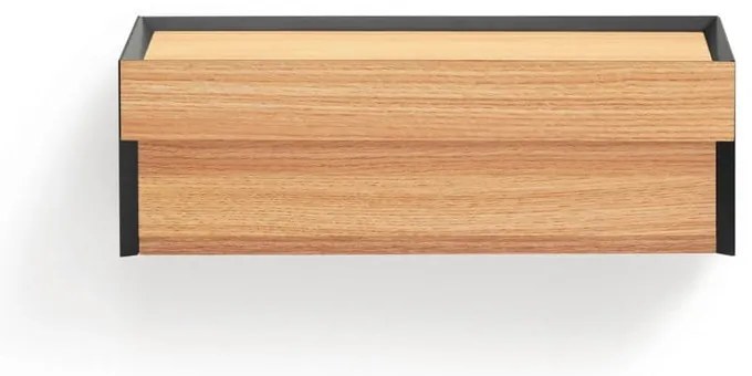 Черно висящо нощно шкафче с дъбов плот Arista – Teulat