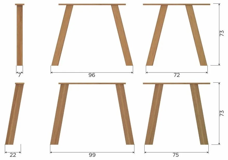 Трапезна маса от масивен дъб 100x220 cm Tablo – WOOOD
