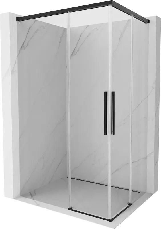 Mexen Rox Duo плъзгаща се душ кабина 120 x 90 см, прозрачна, черна - 8C2D-120-090-70-00