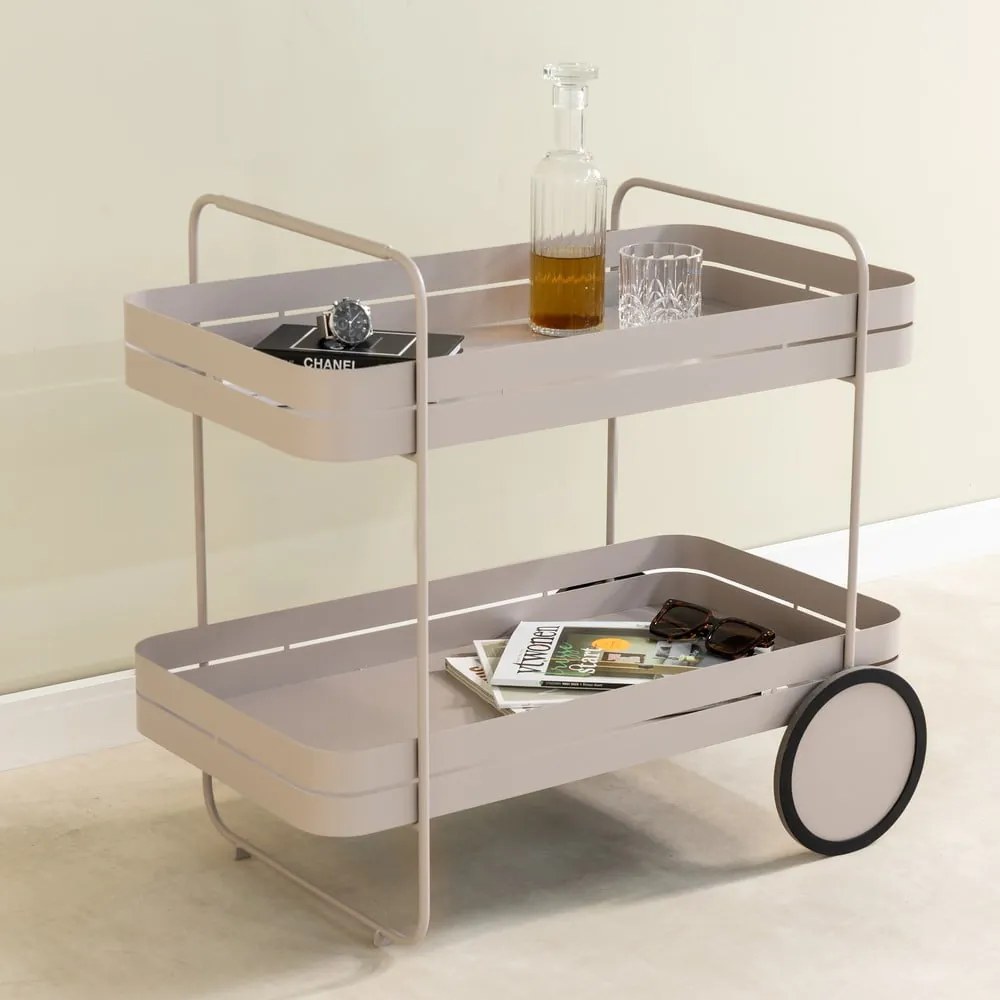 Метална маса за сервиране на колелца 74x42 cm Gin & Trolley – Spinder Design