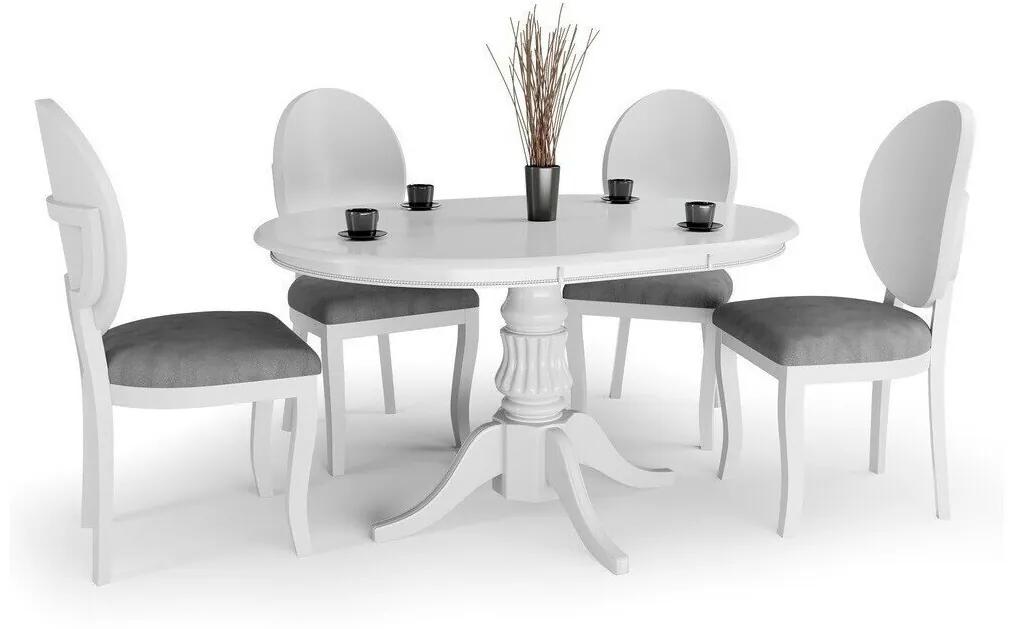 Маса и столове за трапезария Houston 81075cm, 60 kg, Брой места: 4, Кръгъл, Стил: Класически, Дърво: Бук