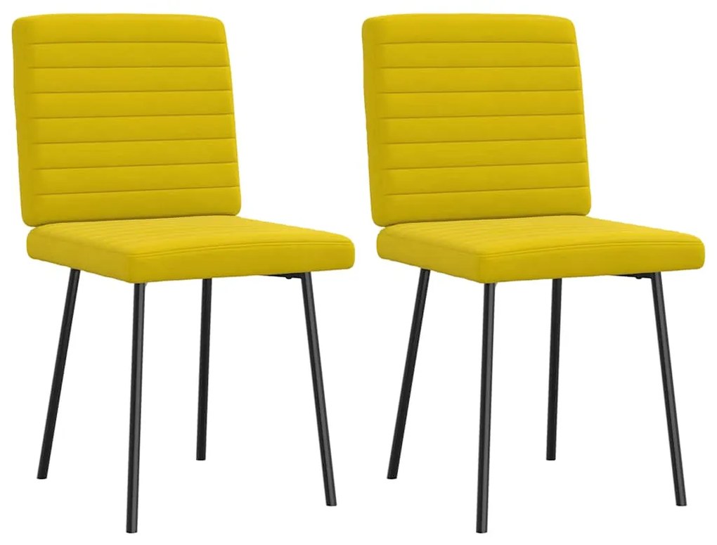 4101163 vidaXL Трапезни столове, 2 бр, жълти, кадифе