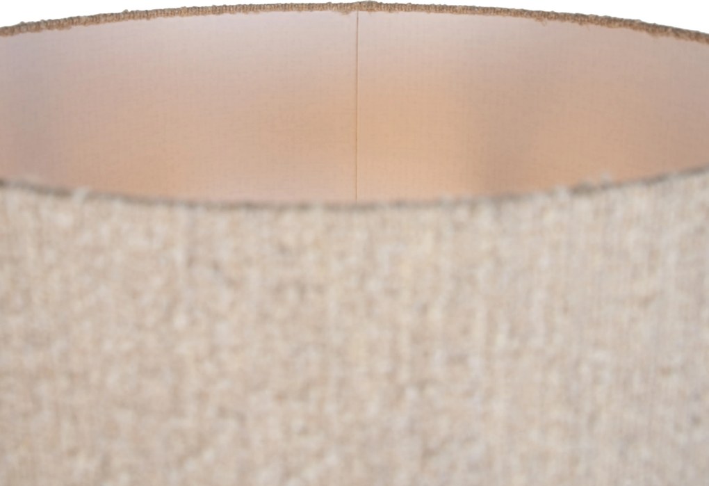 Moderne vloerlamp zwart met beige bouclé kap 50cm - Simplo