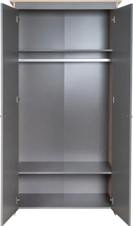 Детски гардероб в дъбов декор в антрацитен и естествен цвят 50x190x96 cm Anna – Roba