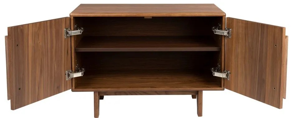 Кафяв нисък скрин от декор от орех 82x58 cm Groove – Zuiver